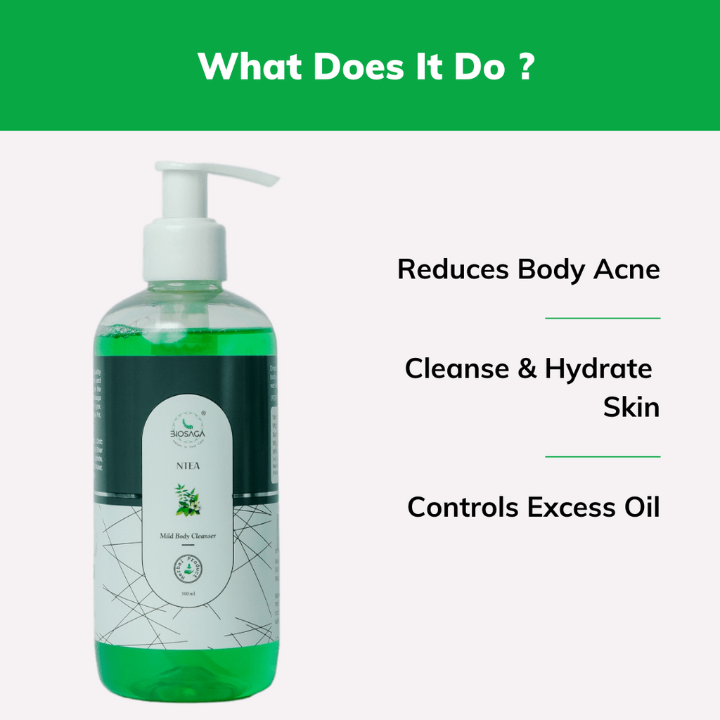 NTEA Acne Shield Bodywash with Neem & Tea Tree for Oily Skin