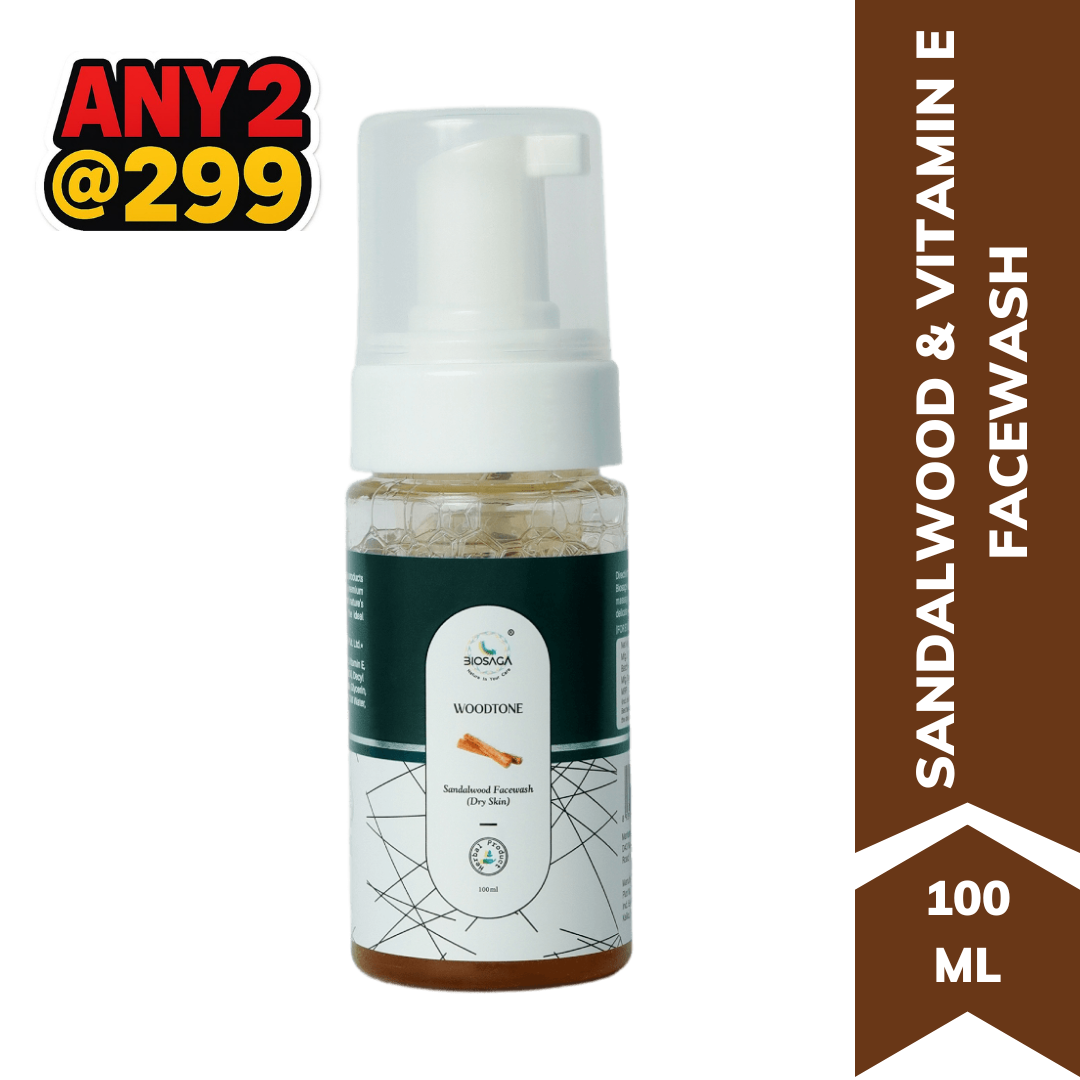 WOODTONE Tan Control Facewash with Sandalwood for Dry Skin